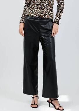 NEW RAFFAELLO ROSSI palina 6/8 vegan leather culotte pants in black